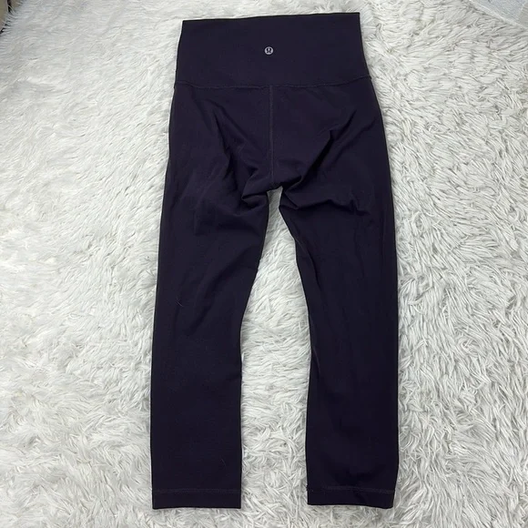 Lululemon Wunder Under Crop (Hi-Rise) (Full-On Luxtreme 21") Black Currant - Picture 5 of 7